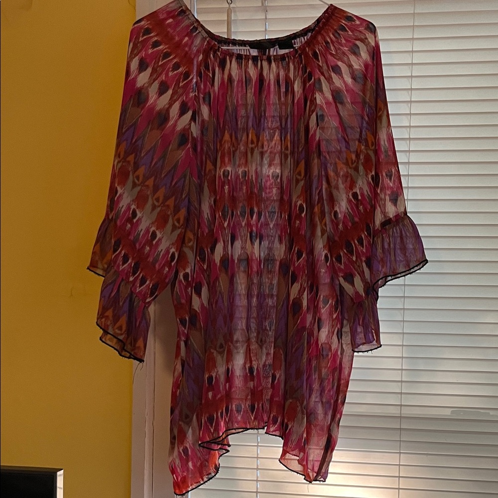 Chic Multicolor Sheer Women's Top